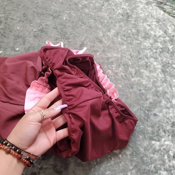 Fabletics Breathe Run Shorts In Rust/Spring Pink - Picture 4 of 9